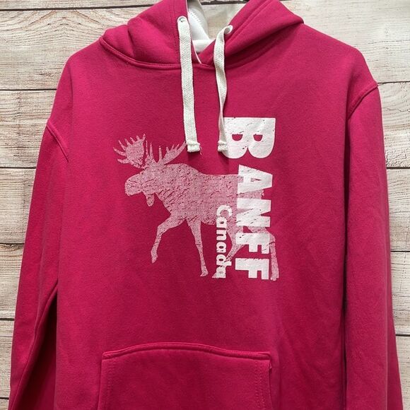 BANFF‎ CANADA HOODED SWEATSHIRT IN PINK - Picture 2 of 6